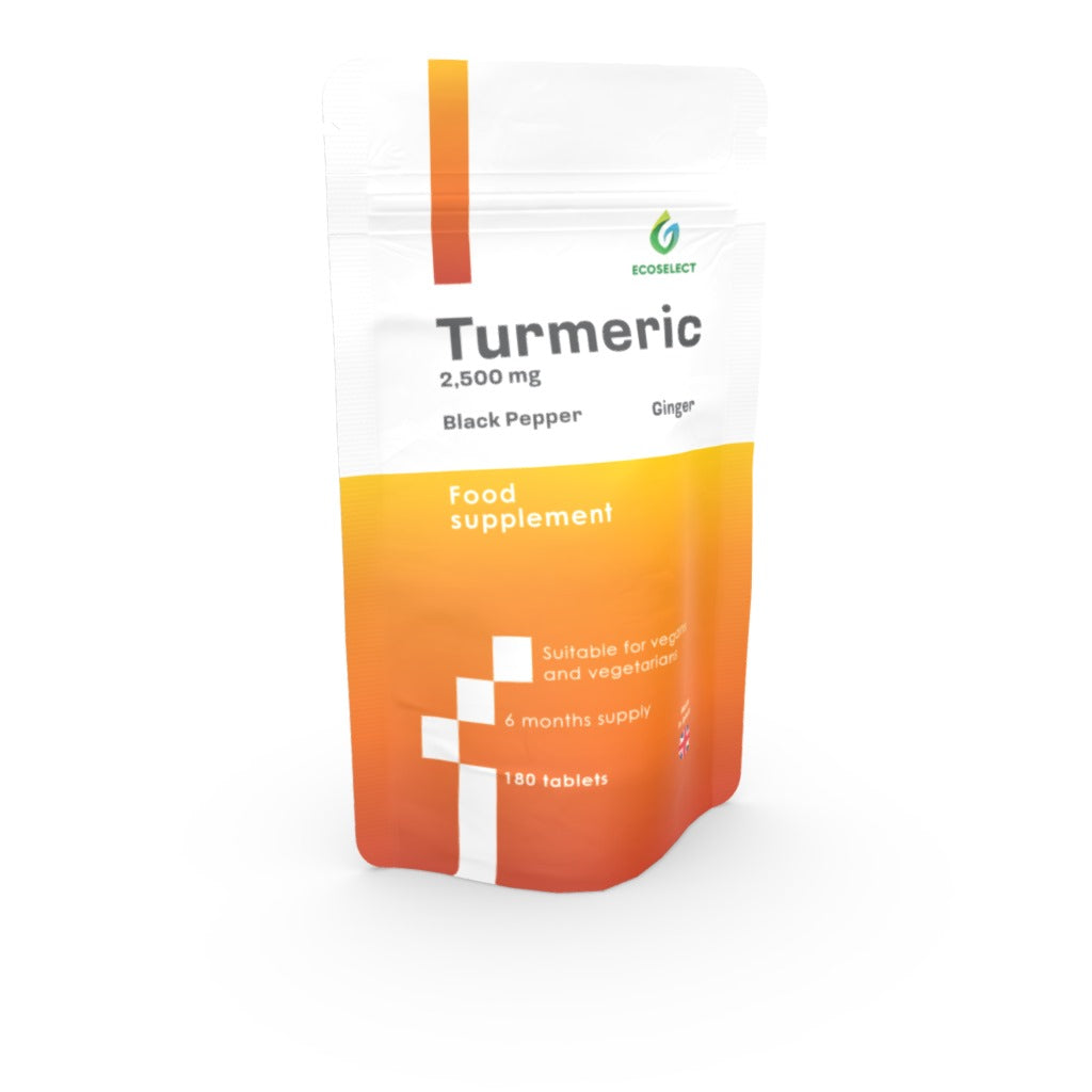 Turmeric Tablets 2500mg, Enhanced with Black Pepper &amp; Ginger - EcoSelect