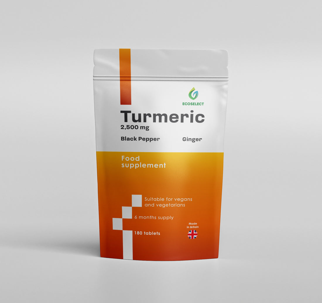 Turmeric Tablets 2500mg, Enhanced with Black Pepper &amp; Ginger - EcoSelect