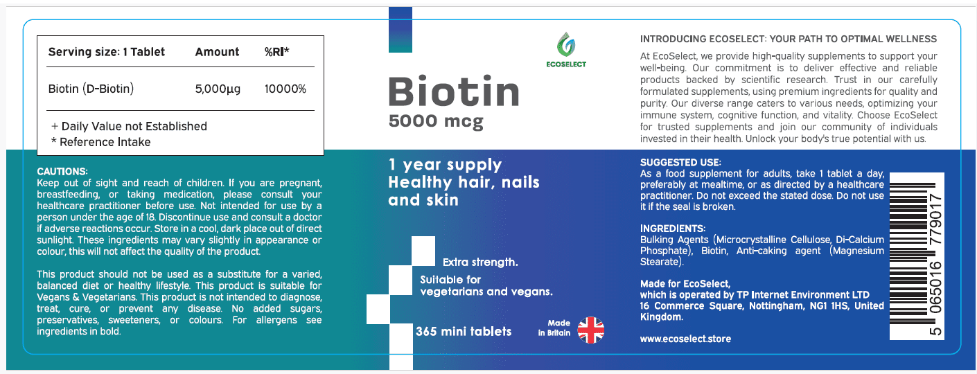 Biotin 5000mcg - EcoSelect